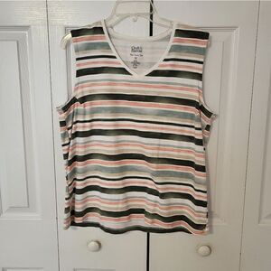 Croft & Barrow sleeveless v-neck striped tee